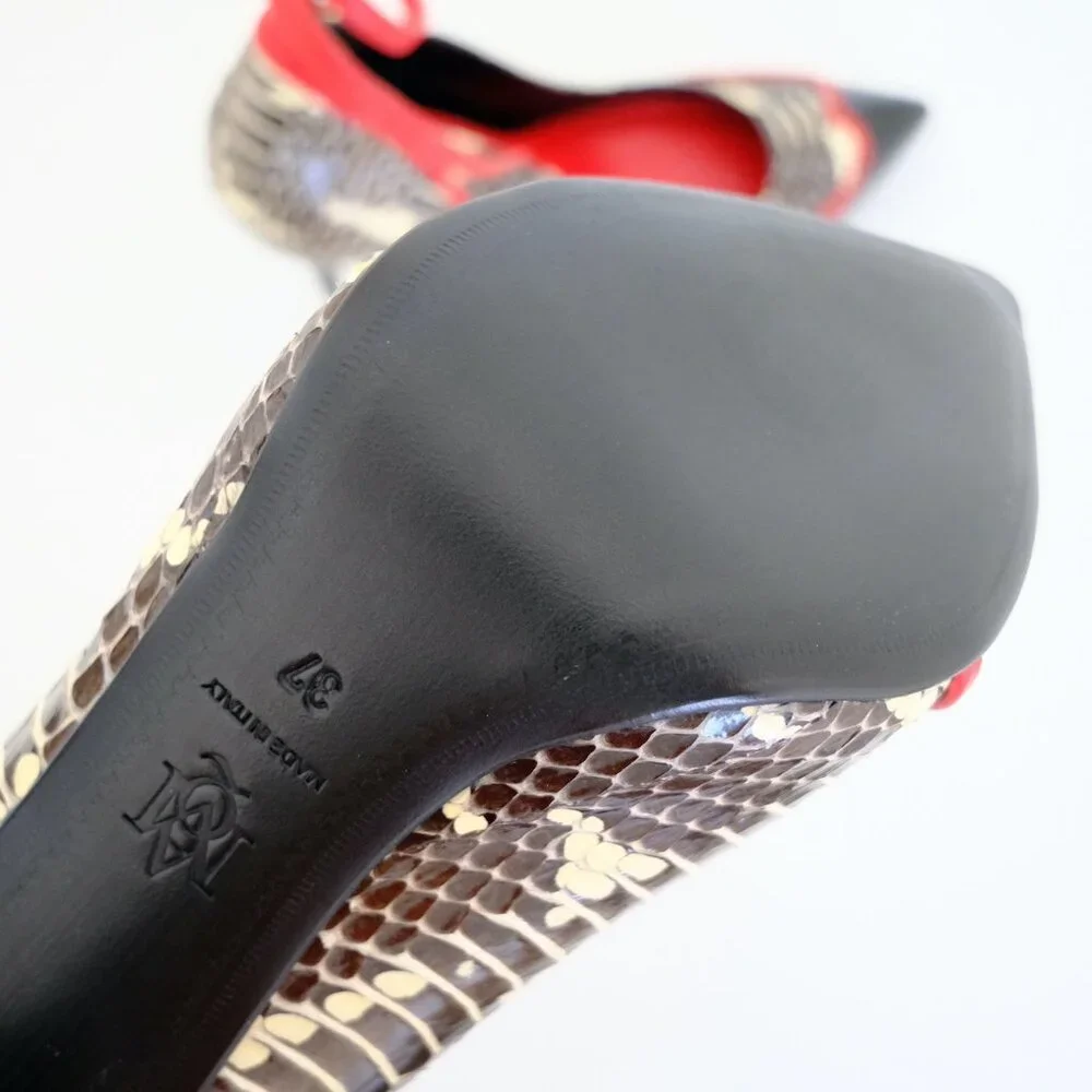 Alexander McQueen Snakeskin & Patent Leather Ankle Strap Pumps – EU 37 / US 6.5 - Picture 4 of 4